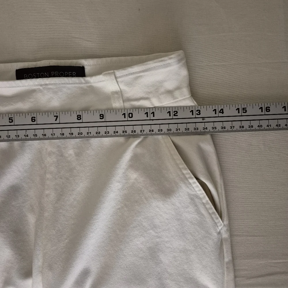 Boston Proper Sz 2 White Pull On Crop Pants Classic Preppy Resort‎ Old Money